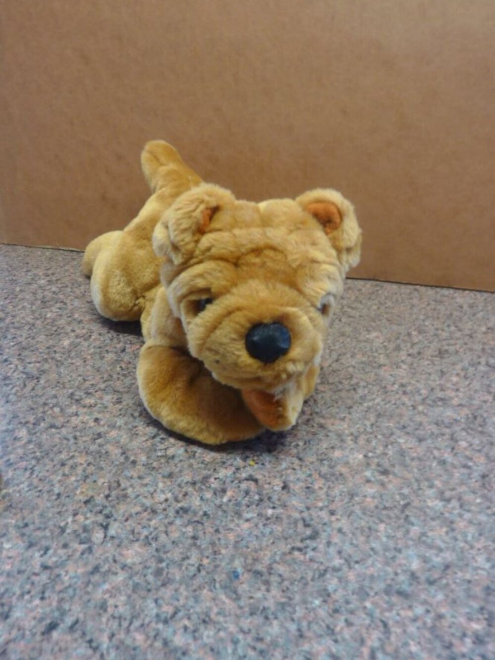 Animal Alley Bulldog Baby Puppy Light Brown White Stuffed Animal Plush Dog 10”